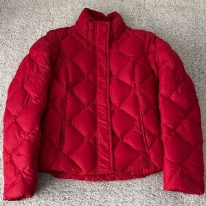 Eddie Bauer Premium Goose Down Full Zip Jacket Red Size X Small